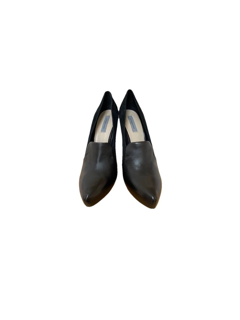 Classiques Entier Black Leather Heels Stilettos Retro Pumps size 8 luxury
